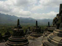 Het bovenste plateau van Borobudur